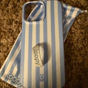 Loopy Case Blue and White Ergonomic Phone Case